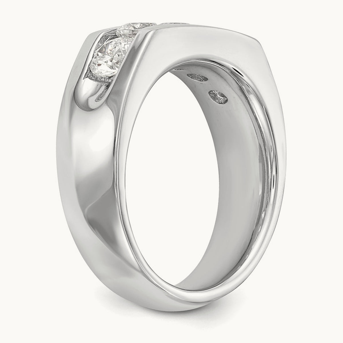 5-Stone Diamond Channel Band, 14K White Gold