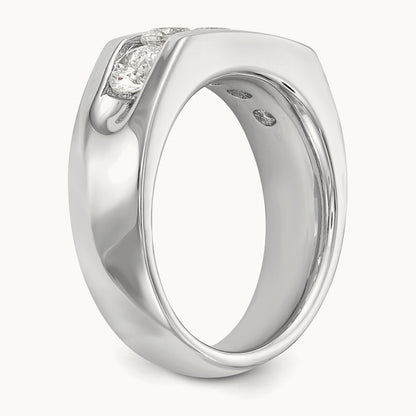5-Stone Diamond Channel Band, 14K White Gold