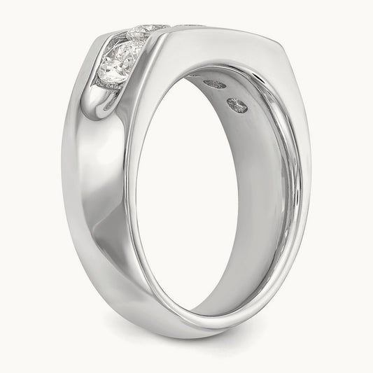 5-Stone Diamond Channel Band, 14K White Gold