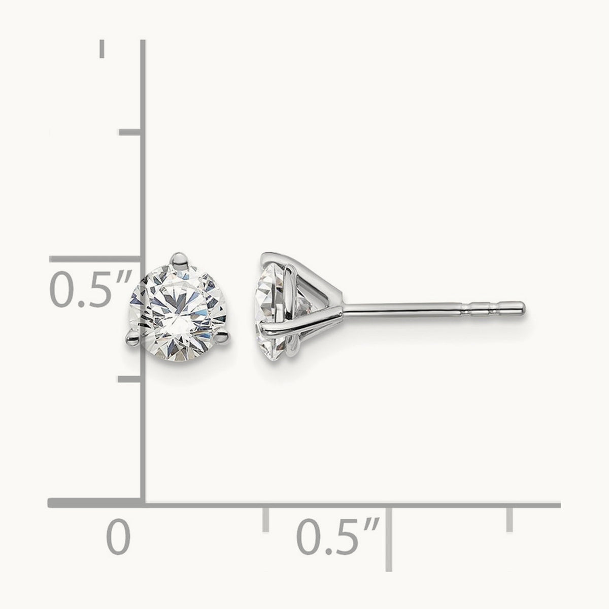 Round Stud Earrings, 0.10-6.00 ct tw Lab-Grown Diamond — 1 ct, 18K White Gold