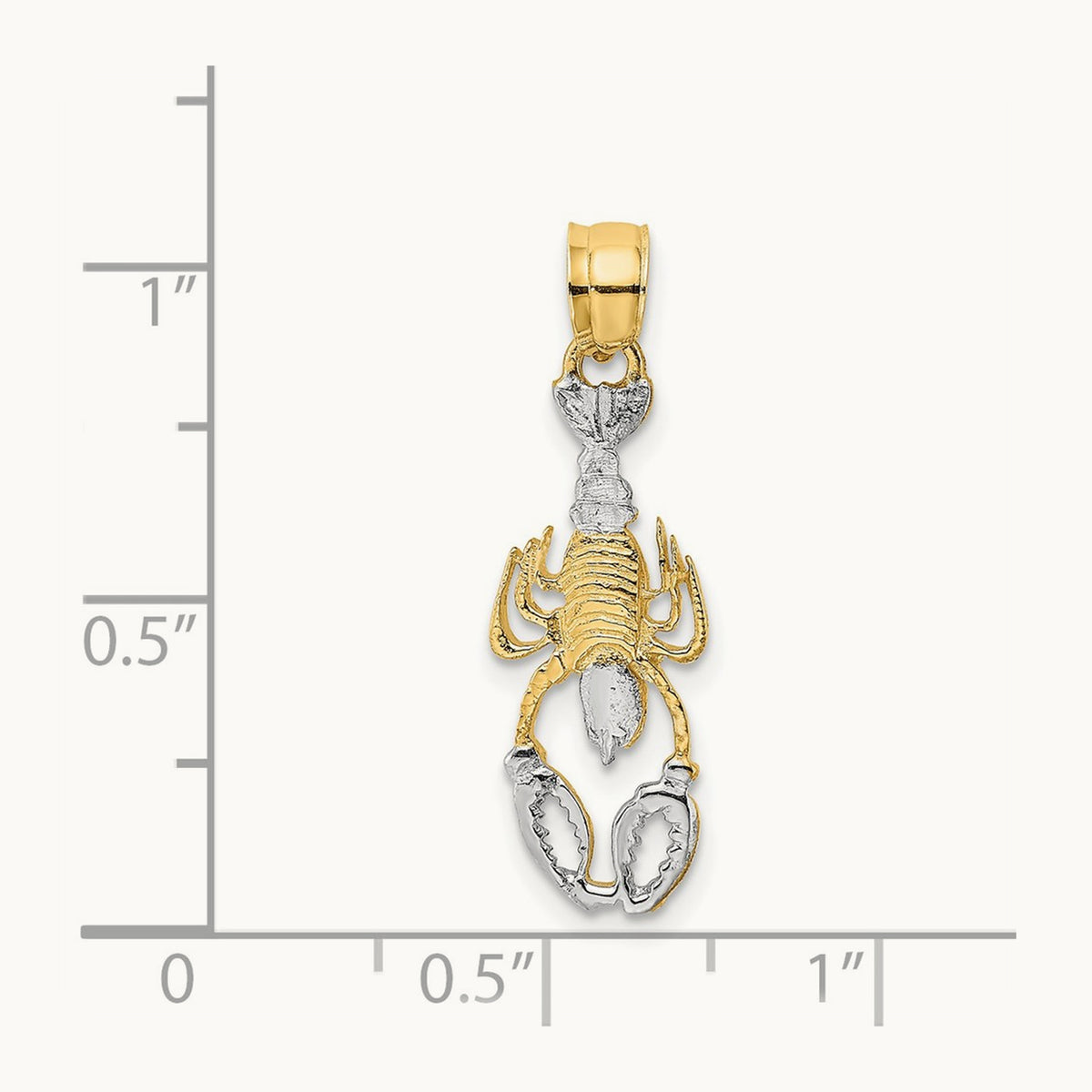 Lobster Charm, 14K with White Rhodium