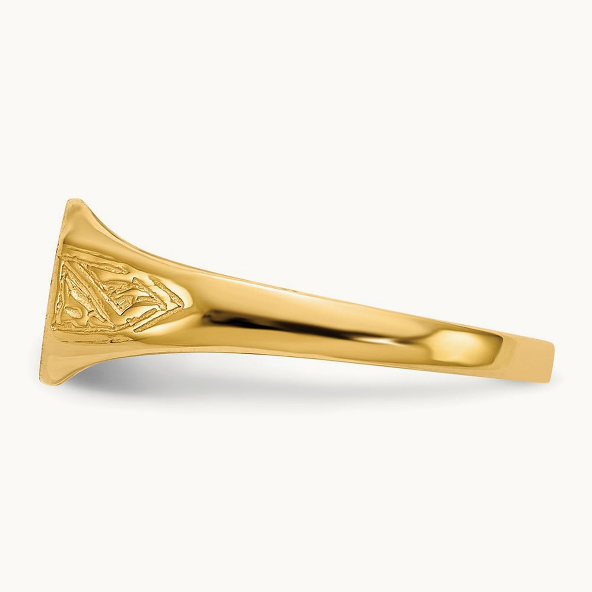 8.5x7. Open Back Signet Ring, 0mm, 14K
