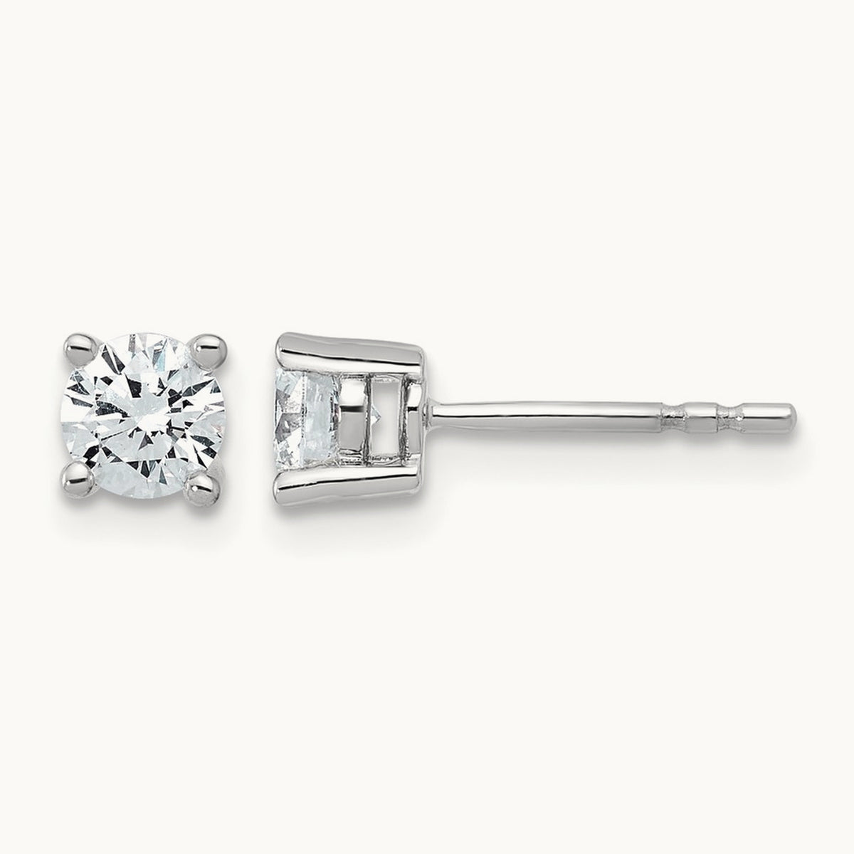 Round Heavyweight Stud Earrings, 0.10-7.00 ct tw Lab-Grown Diamond — 3/4 ct, Sterling Silver