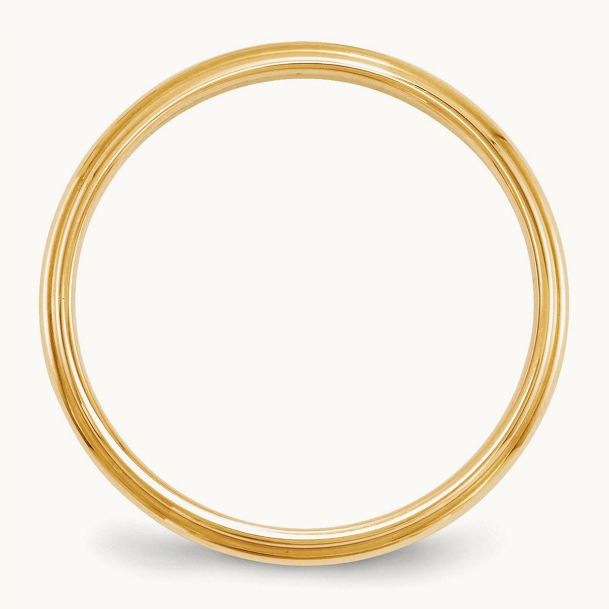 Half Round with Edge Band, 2.5mm, 10K Yellow Gold