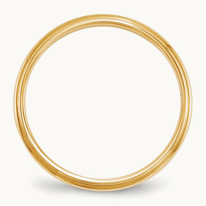 Half Round with Edge Band, 2.5mm, 10K Yellow Gold