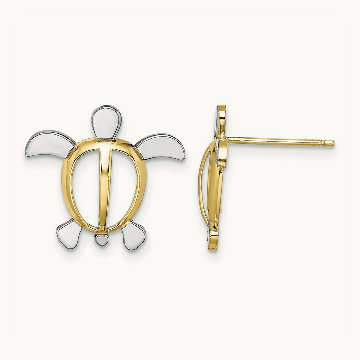 W/ Sea Turtle Post Earrings — 15.25mm