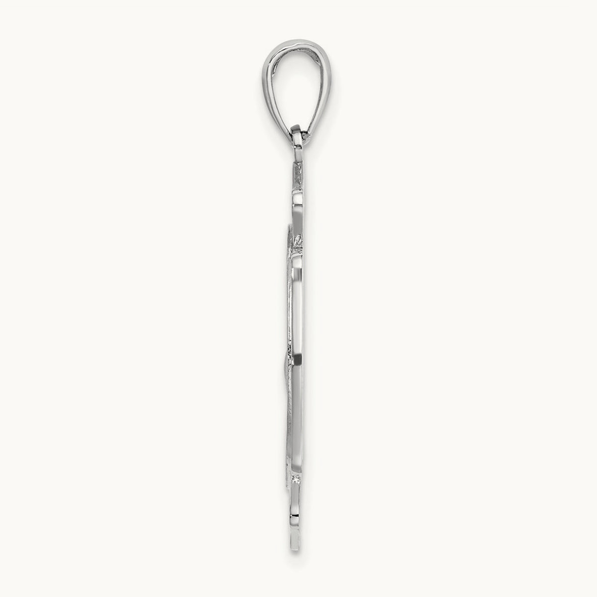 Large FD St. Florian Badge Pendant — 14K White Gold