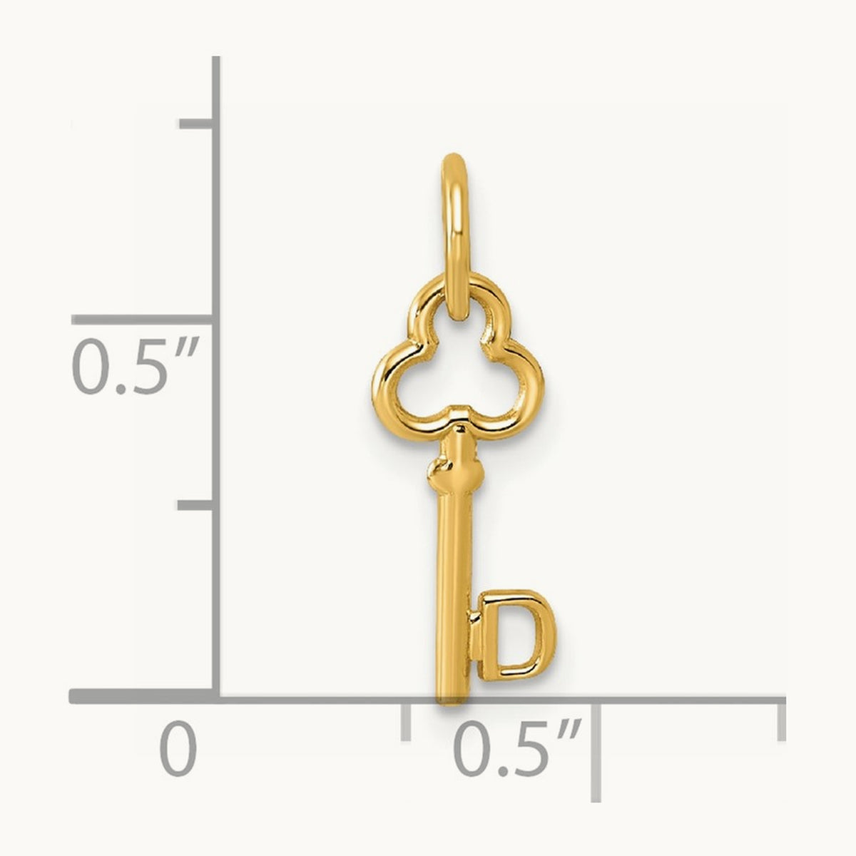 Key Initial Charm — 14K Yellow Gold, D