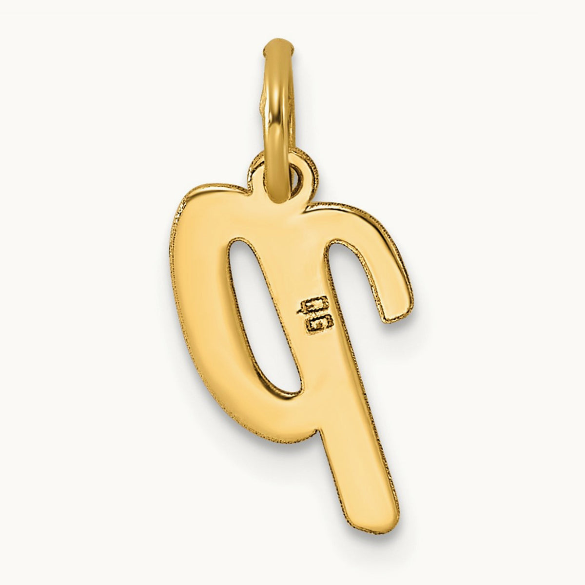 Small Script Letter P Initial Charm, 14K