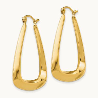 Fancy Hoop Earrings, 14K