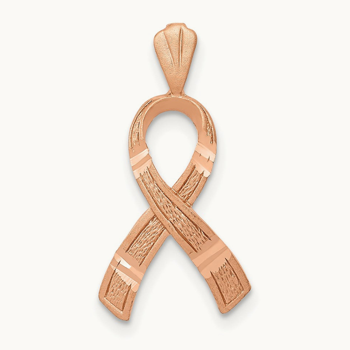 Diamond-cut Awareness Pendant — 14K Rose Gold