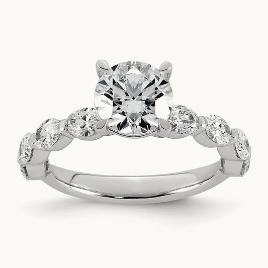 Rd Center Engagement Ring, 2 5/8-5 1/2 ct Lab-Grown Diamond