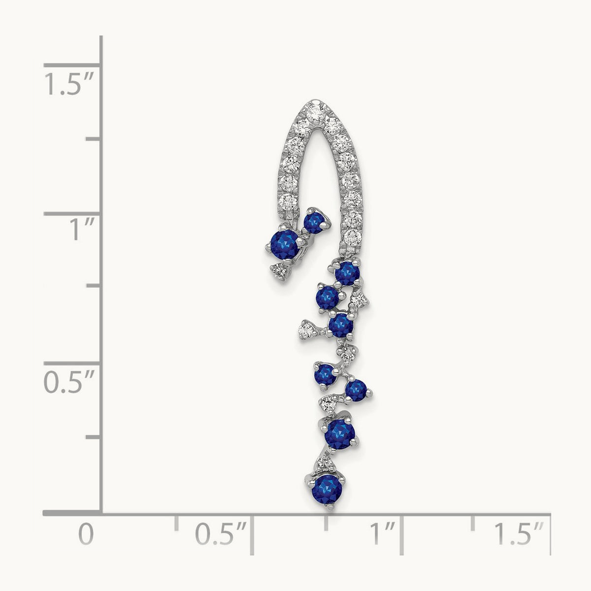Created Blue Sapphire Pendant, 0.20 ct tw Lab-Grown Diamond