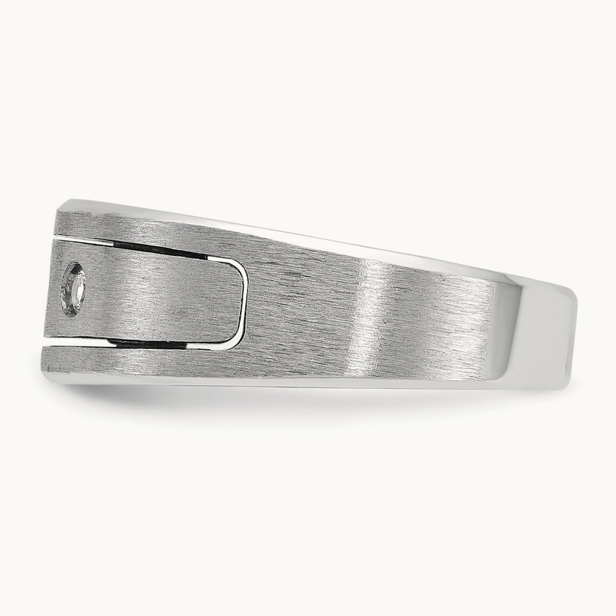 WG IBGoodman Men's Polished/Satin/Antiqued Diamond Complete Ring, 14K