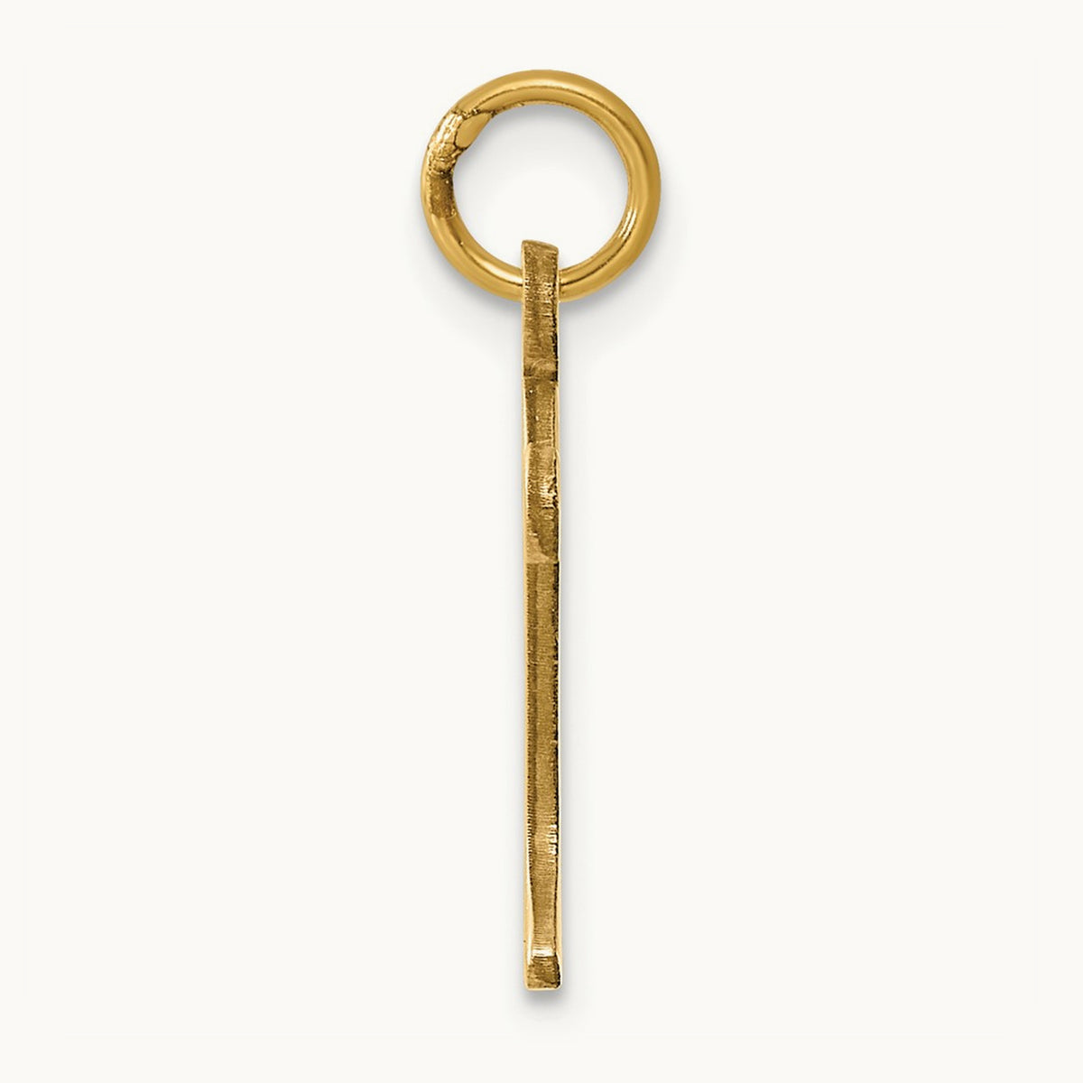 Diamond-cut Initial Charm — 14K Yellow Gold, P