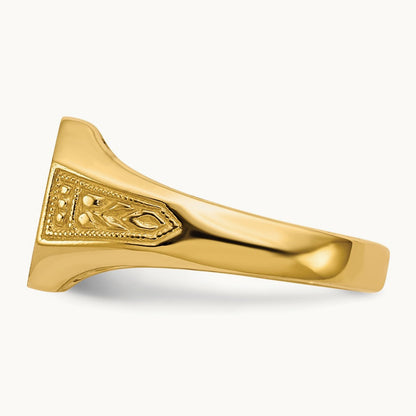 11.0x9. Open Back Signet Ring, 0mm, 14K