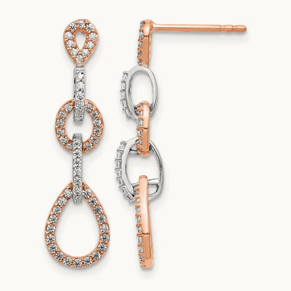 Diamond Vintage Earrings, 14K Two-tone