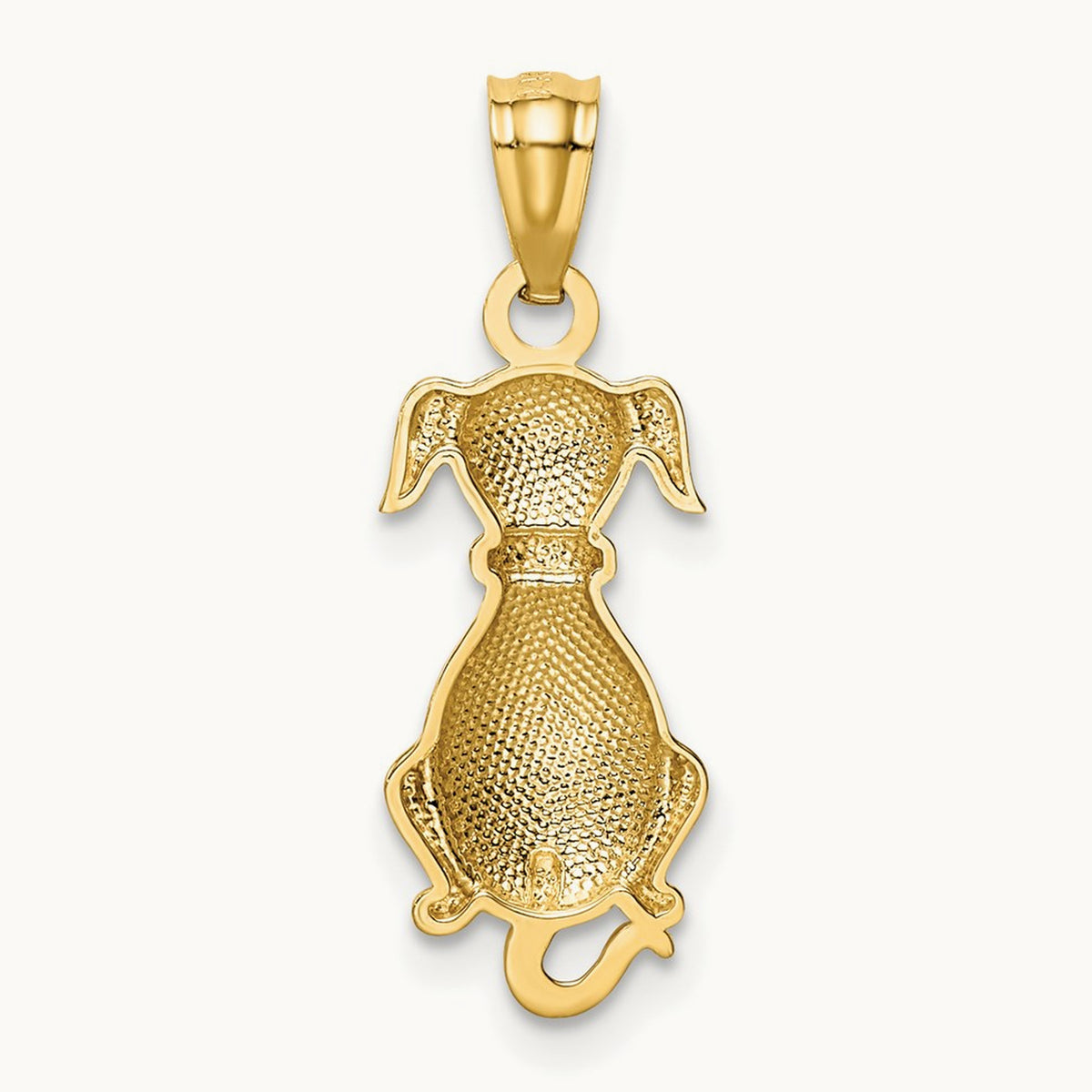 Polished Sitting Dog Pendant, 14K
