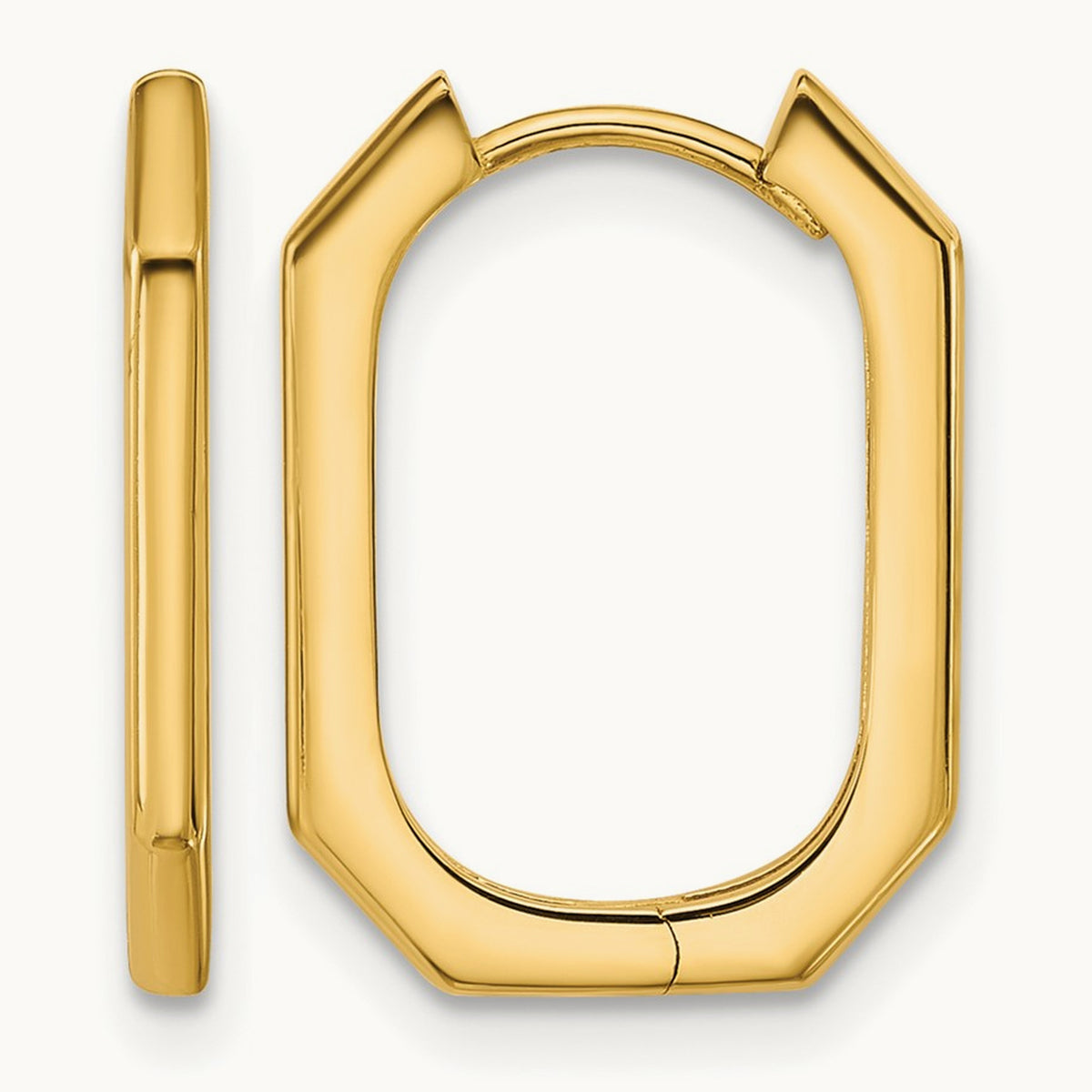 Polished Hinged Hoop Earrings, 14K — Leslie's