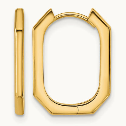Polished Hinged Hoop Earrings, 14K — Leslie's