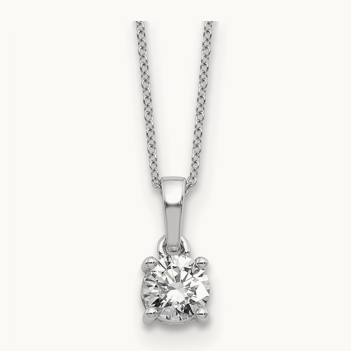 Solitaire Pendant Necklace, 0.50 ct tw Lab-Grown Diamond