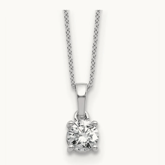 Solitaire Pendant Necklace, 0.50 ct tw Lab-Grown Diamond