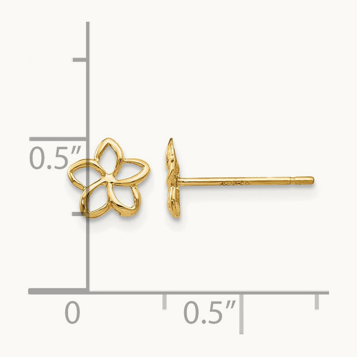 Plumeria Post Earrings — 7mm