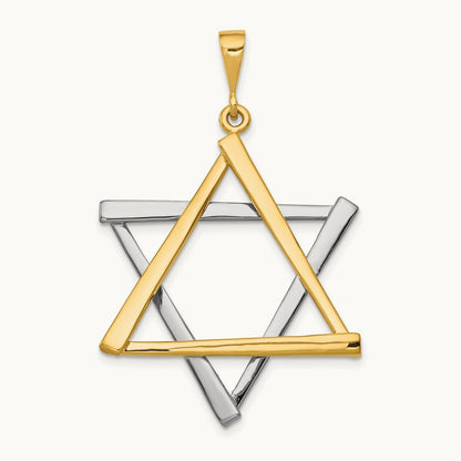 Star Of David Pendant, 14K Two-tone