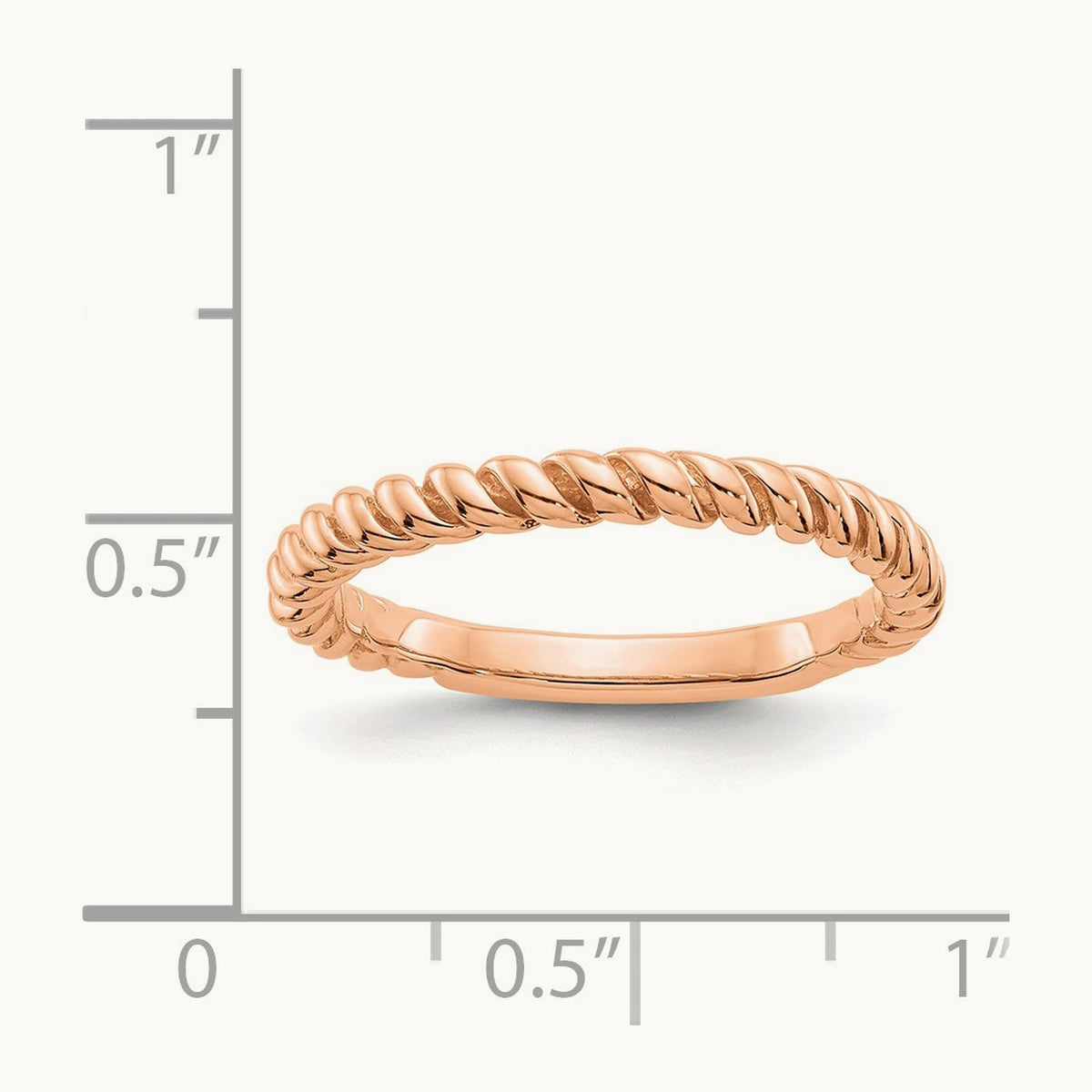 Polished Twisted Band — 14K Rose Gold, 7