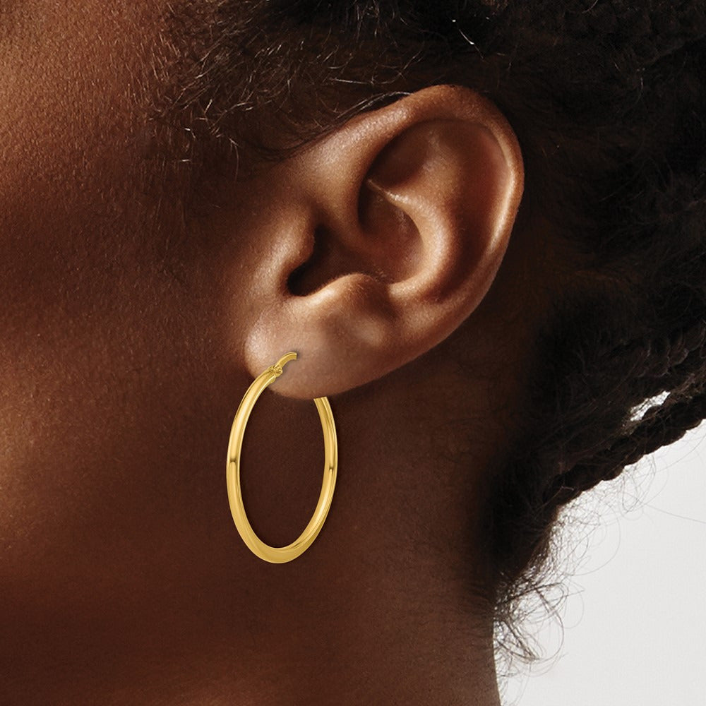 Polished Round Hoop Earrings — Leslie's — 30mm