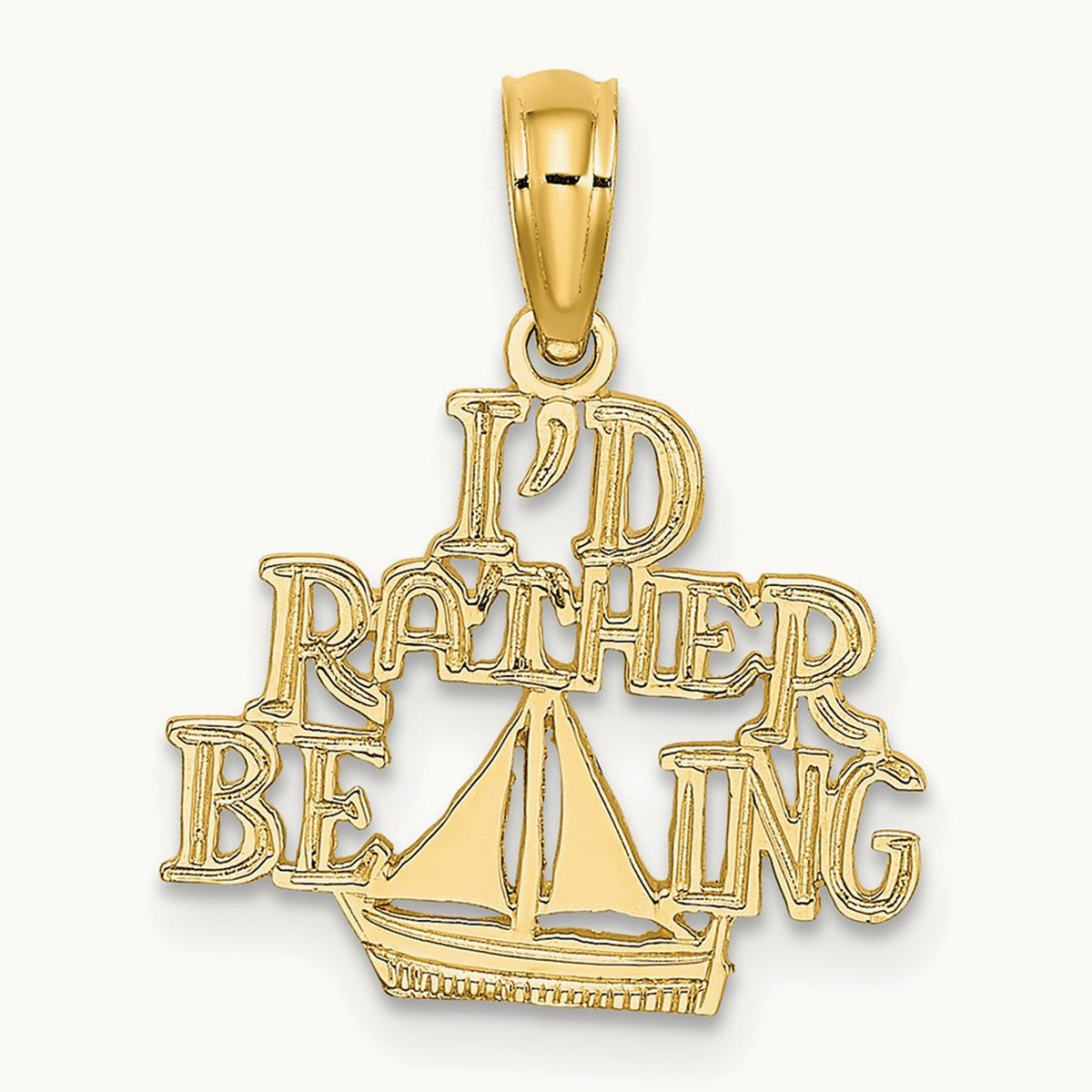 I'D RATHER BE SAILING Charm, 14K