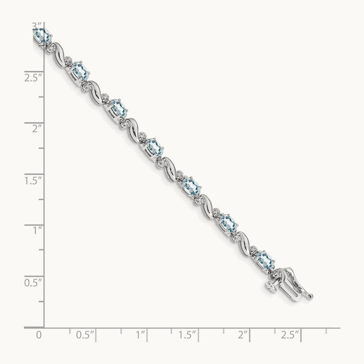 Diamond and Aquamarine Bracelet — 7mm