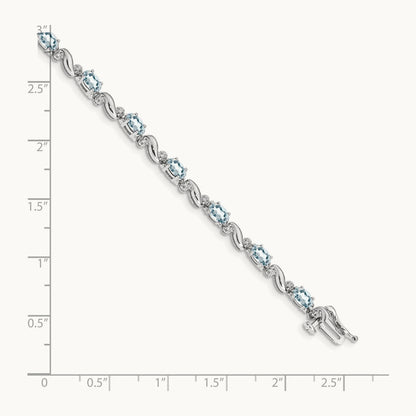 Diamond and Aquamarine Bracelet — 7mm