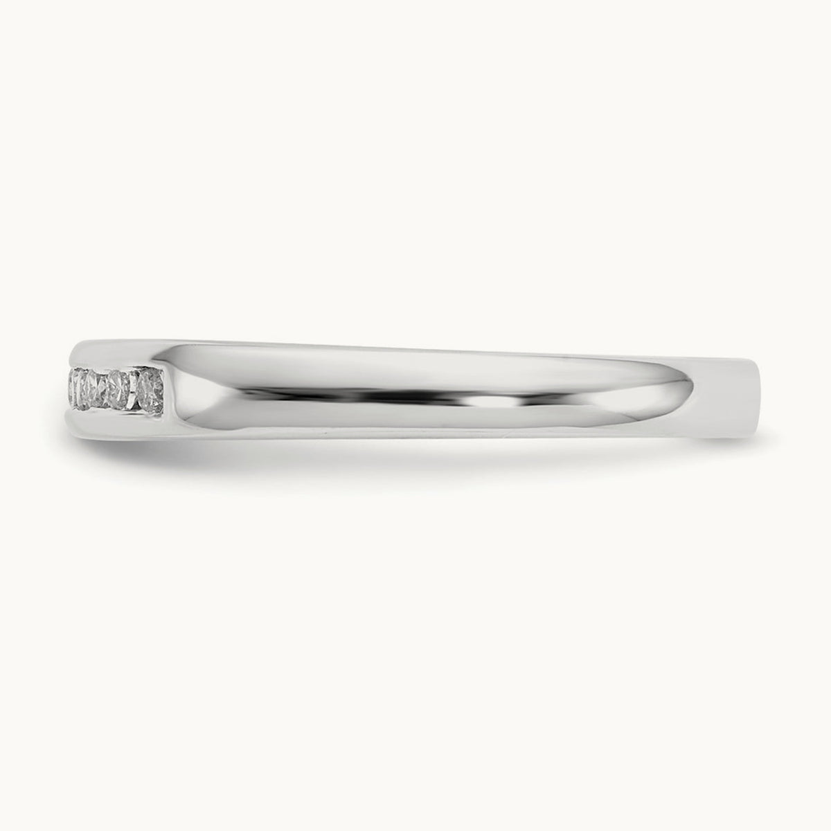 9-Stone Diamond Channel Band, 14K White Gold