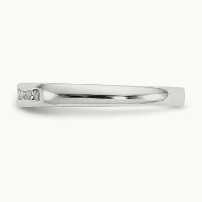 9-Stone Diamond Channel Band, 14K White Gold