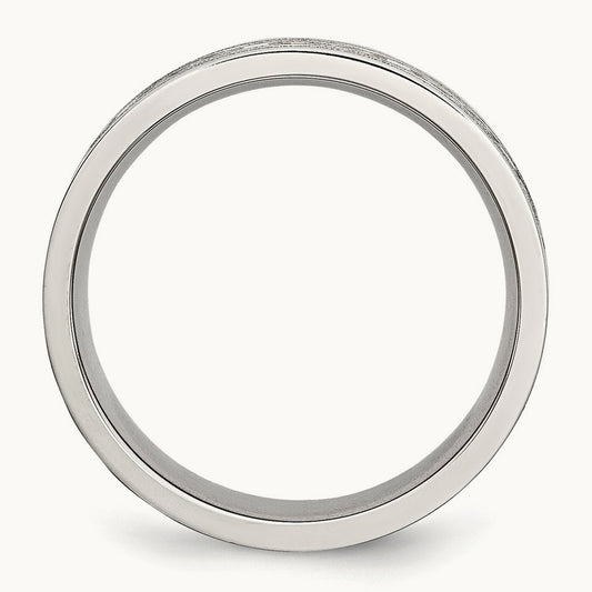 Brushed Celtic Laser Etched Flat Band — photo set