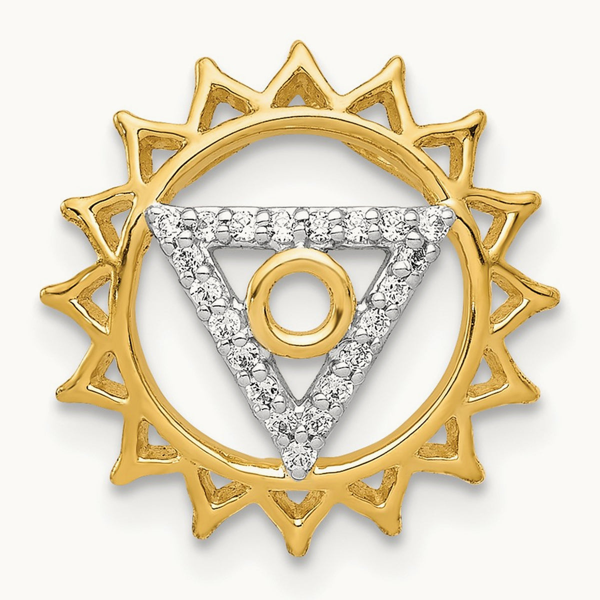 1/10ct. Diamond Vishuddha/Throat Chakra Chain Slide, 14K