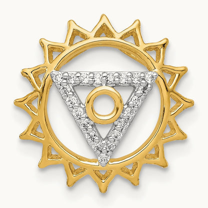 1/10ct. Diamond Vishuddha/Throat Chakra Chain Slide, 14K