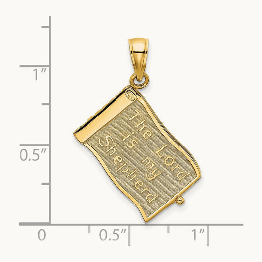 3-D Moveable Pages The Lord Is My Shepherd Psalm 23 Charm, 14K