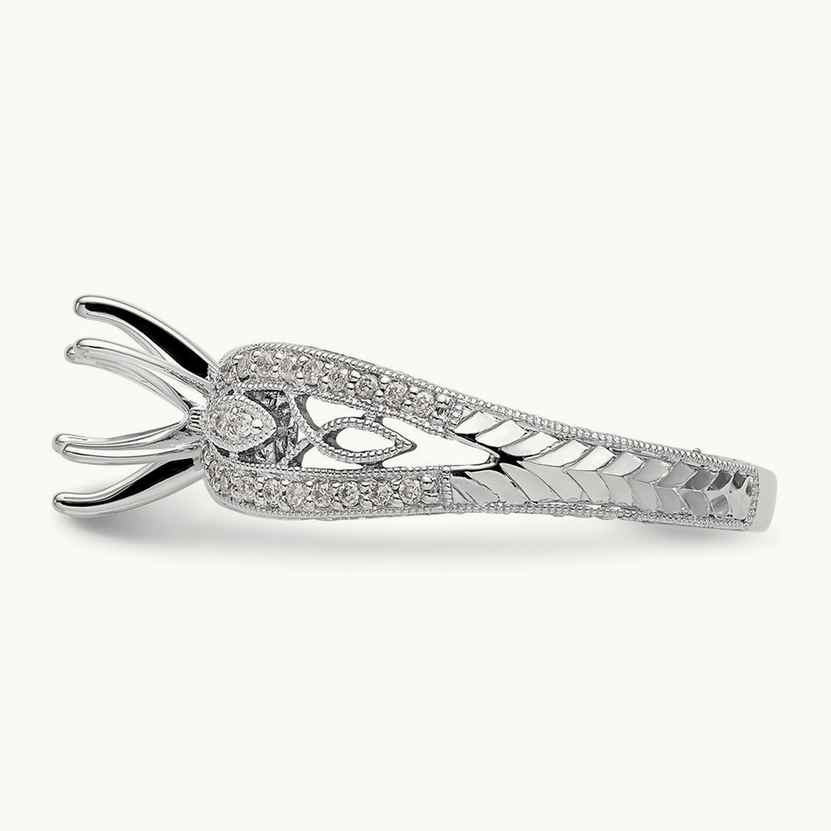 Peg Set Semi-Mount Engagement Ring, 0.20 ct tw