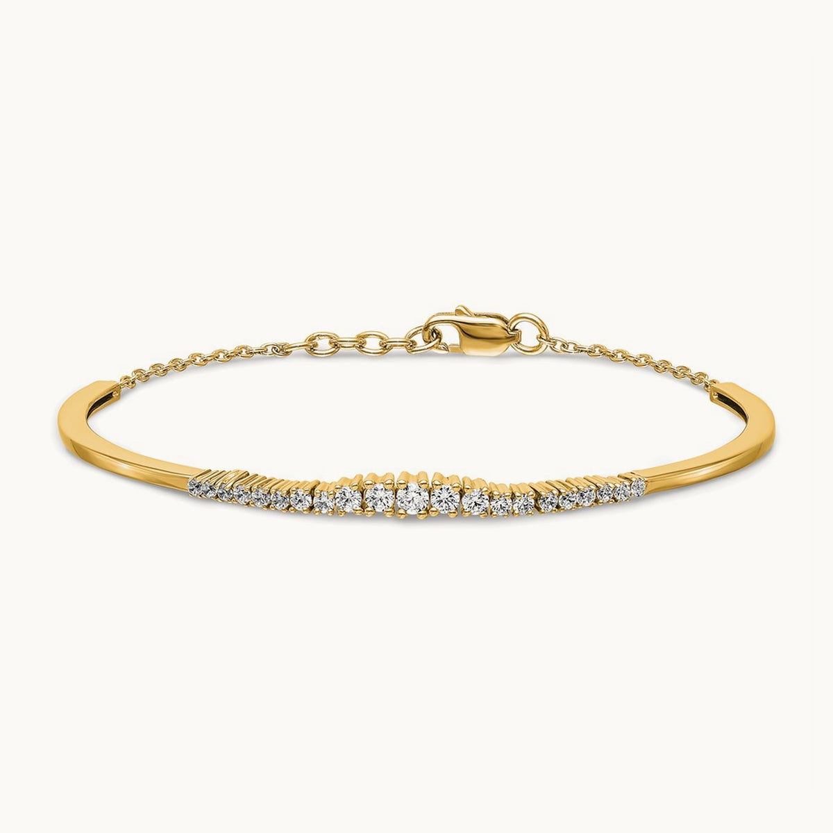 Graduated Bangle, 0.75 ct tw Lab-Grown Diamond — 14K Yellow Gold