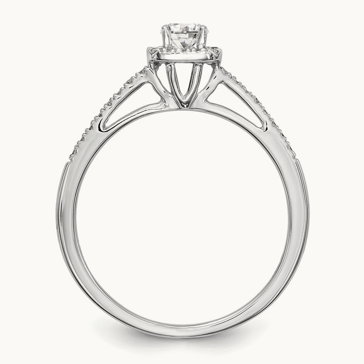 Round Semi-Mount Halo Engagement Ring, 0.15 ct tw