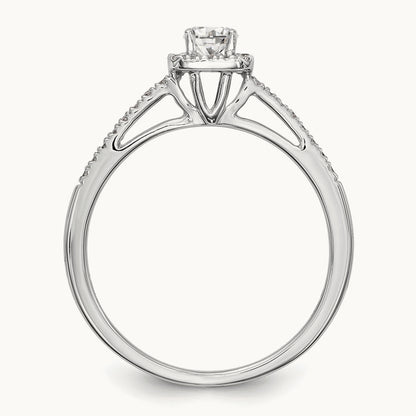 Round Semi-Mount Halo Engagement Ring, 0.15 ct tw
