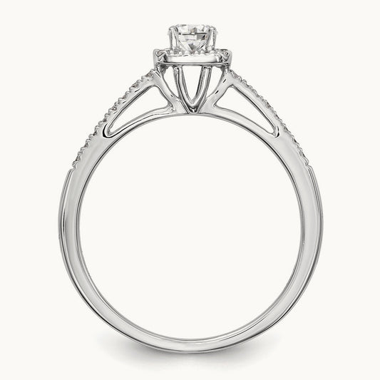 Round Semi-Mount Halo Engagement Ring, 0.15 ct tw