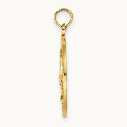 SANIBEL w/Sailboat Circle Charm, 14K