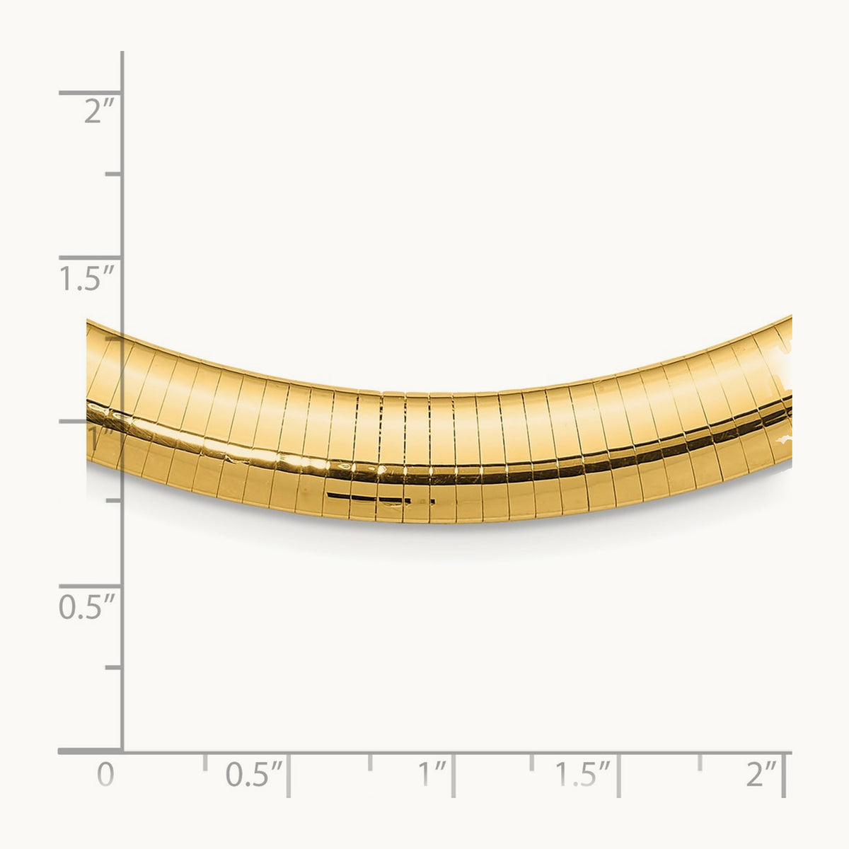 Domed Omega Necklace — 14K Yellow Gold, 16mm, 10mm