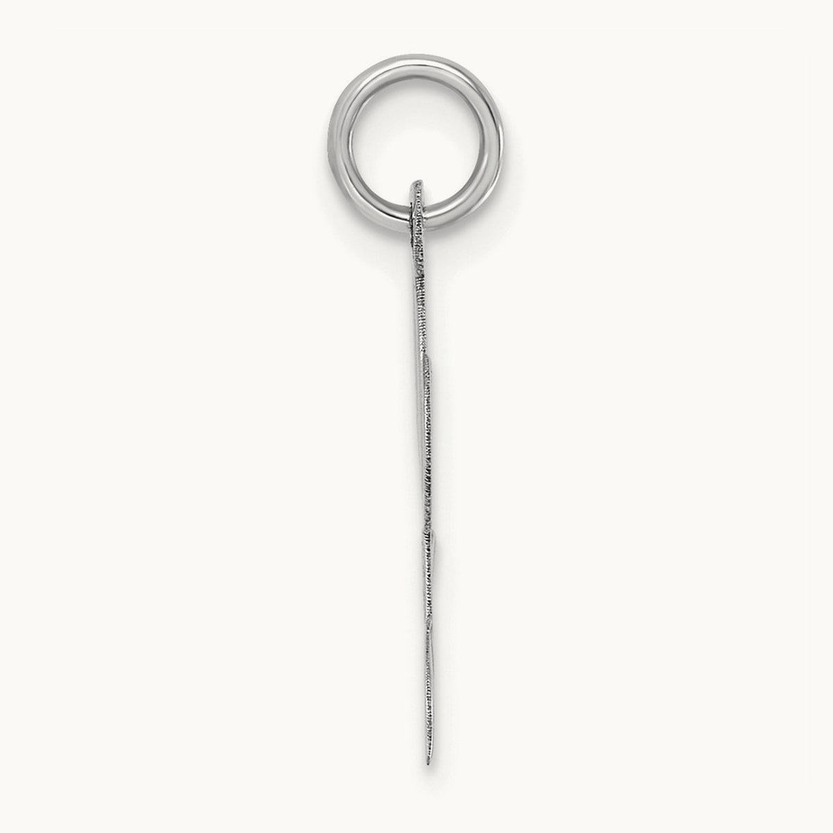 Medium Script Initial Charm — 14K White Gold, L