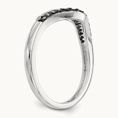 Blue and White Diamond Band, 14K White Gold