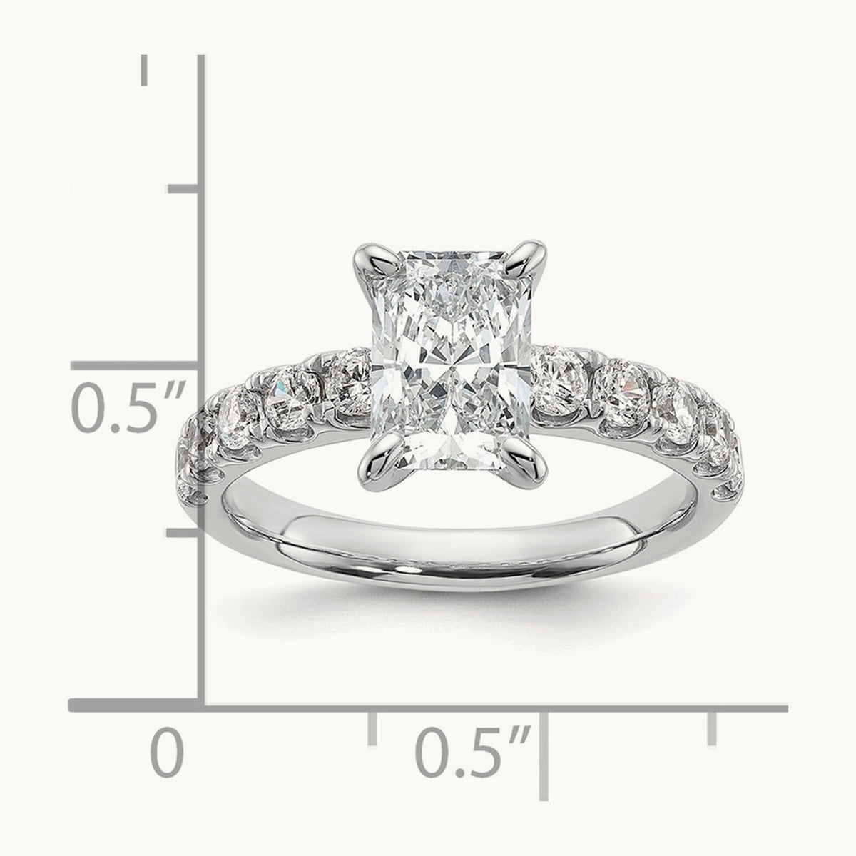 Radiant Engagement Ring — 2 1/5 ct, 7