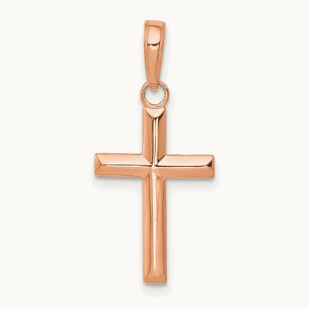 Small Cross Pendant, 14K Rose Gold